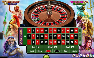 Age of the Gods Roulette mit Spielautomaten Bonus Runde und Jackpot