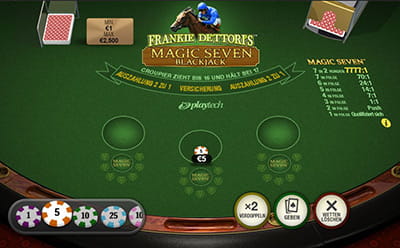 Frankie Dettori's Magic Seven Blackjack von PlayTech steht im Angebot