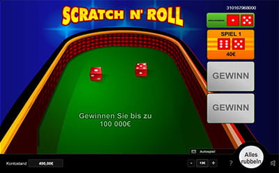 Scratch Roll mix aus Würfelspiel und Rubbellos